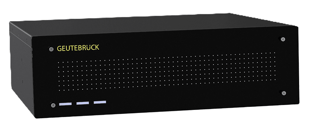 Black electronic device with GEUTEBRCK branding.