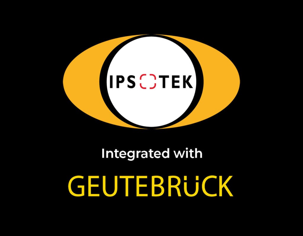 Ipsotek integrated with Geutebrück logo.